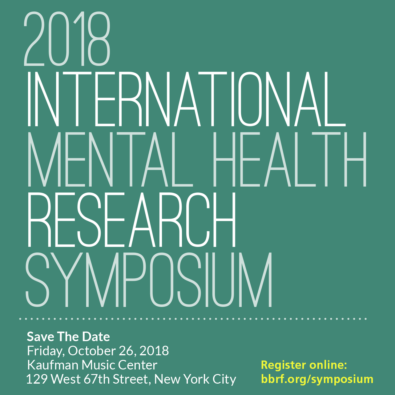 2018 International Mental Health Research Symposium
