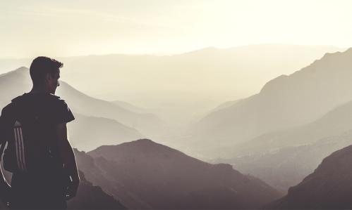 Man on a mountain hike